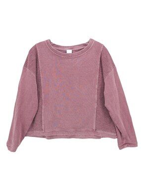 POETRY Paneled Top 3/4 Sleeve Hemp & Organic Cotton Terry Mauve Purple US 10